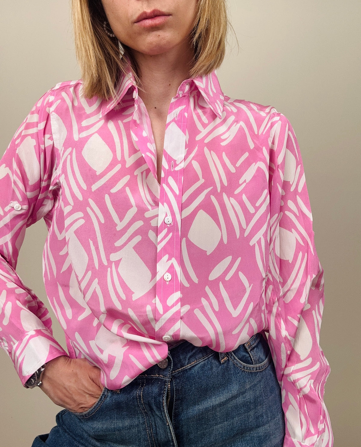 Camicia fantasia geometrica (più colori)