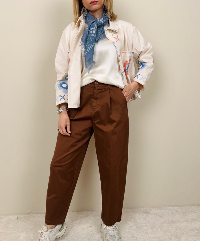 Pantalone in cotone moro