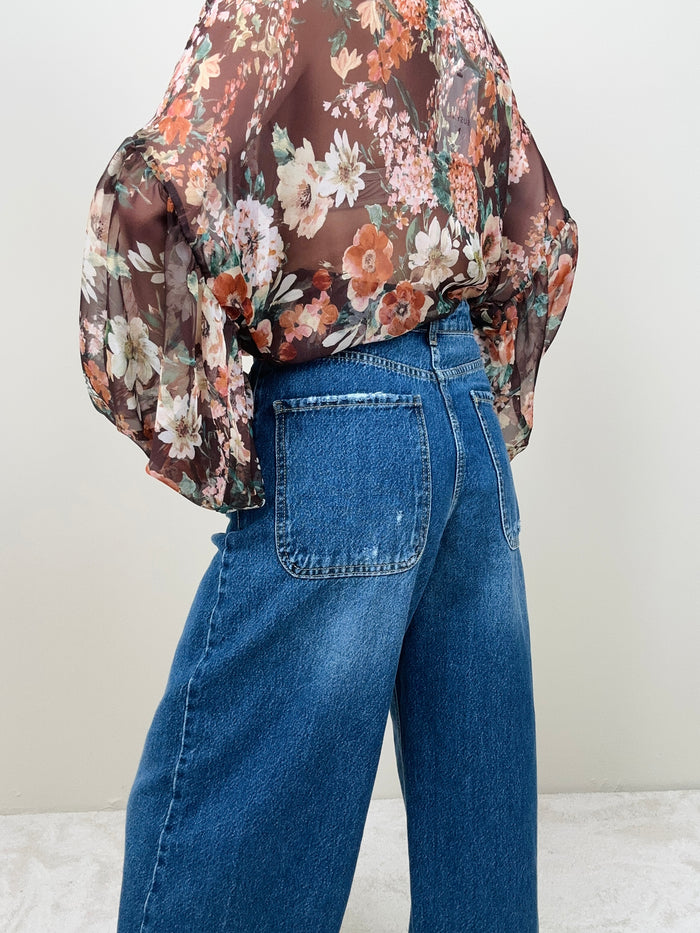 Jeans con gamba larga