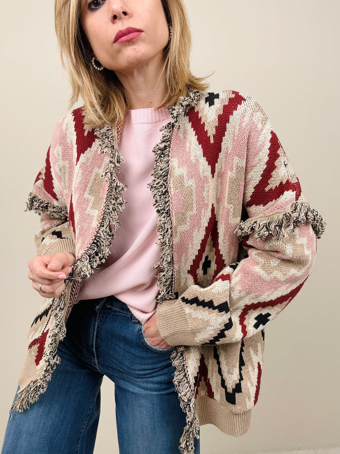 Cardigan rombi all over (più colori)