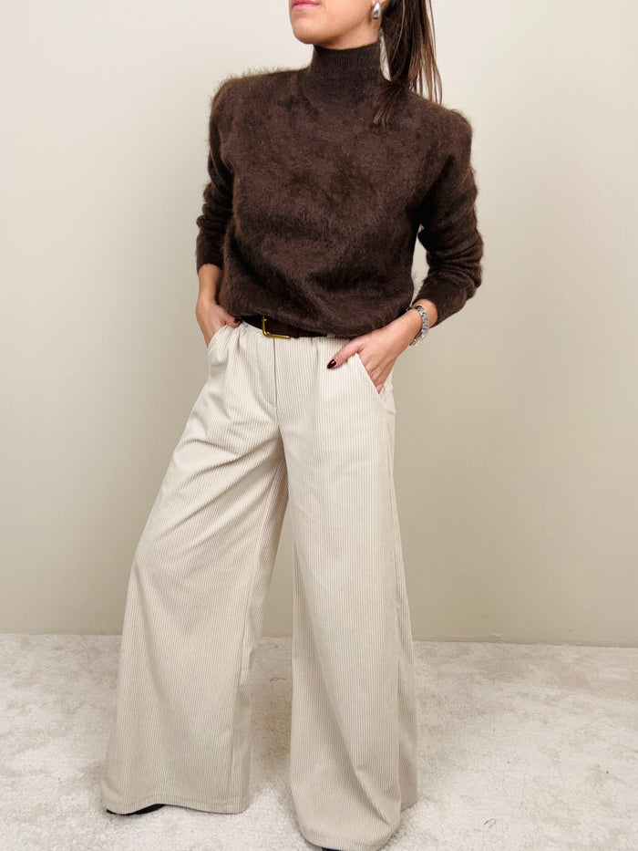 Pantalone palazzo in velluto (più colori)