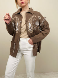 Cardigan con colletto e bottoni