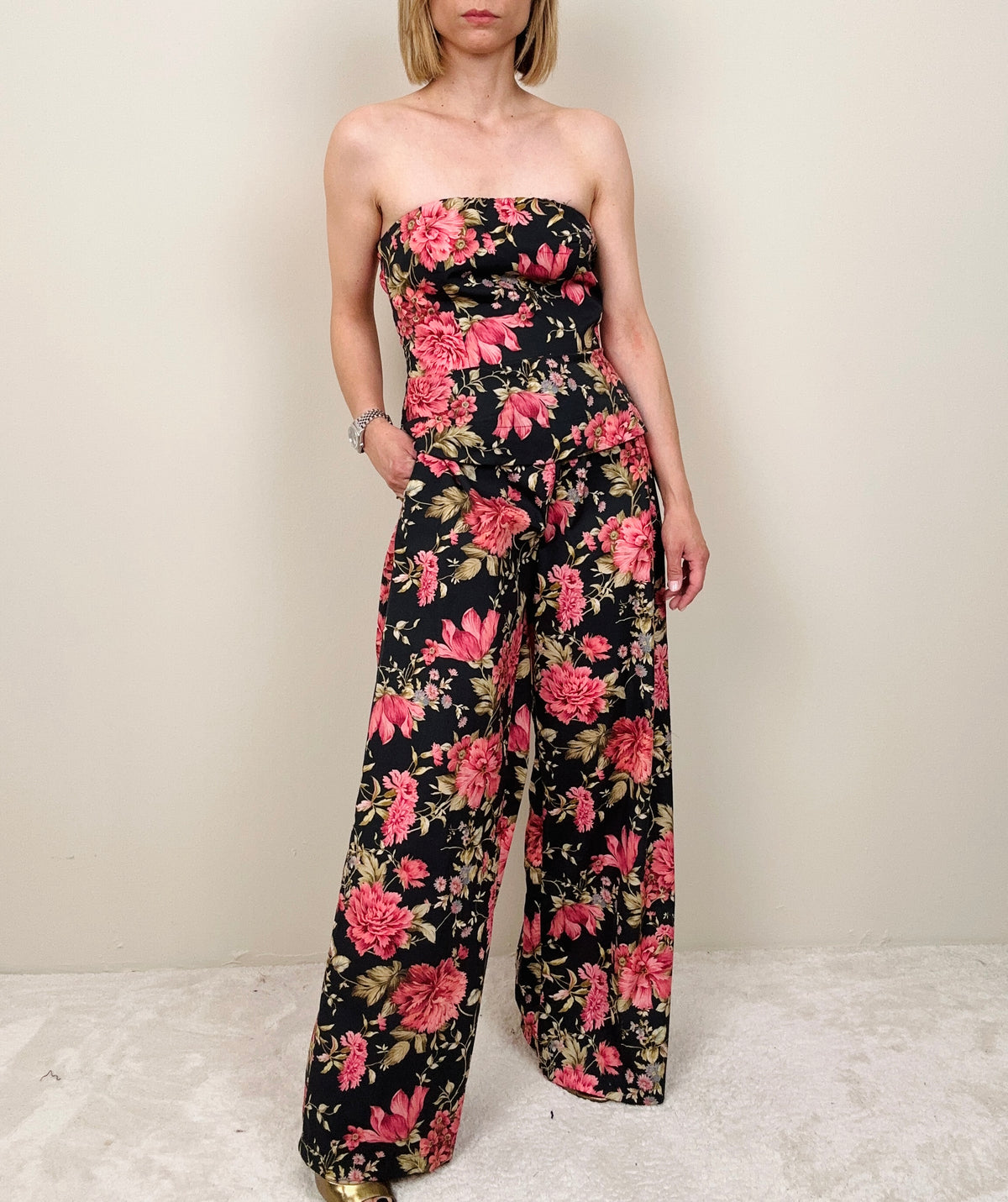 Pantalone fantasia floreale
