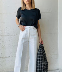 Jeans bianco wide leg