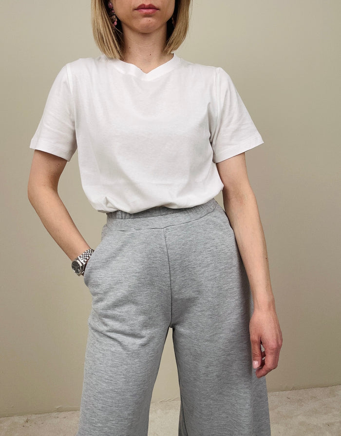 T-shirt bianca basica slim