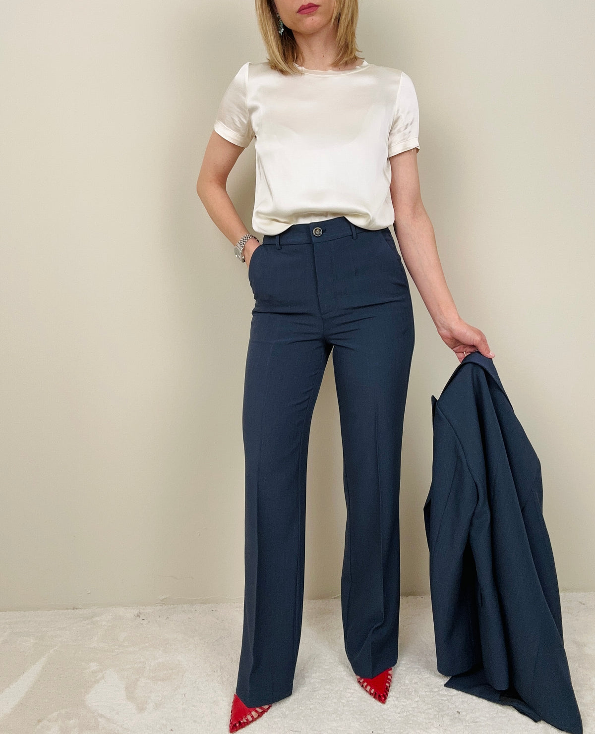 Pantalone sartoriale blu navy