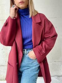 Cappotto burgundy 100% lana