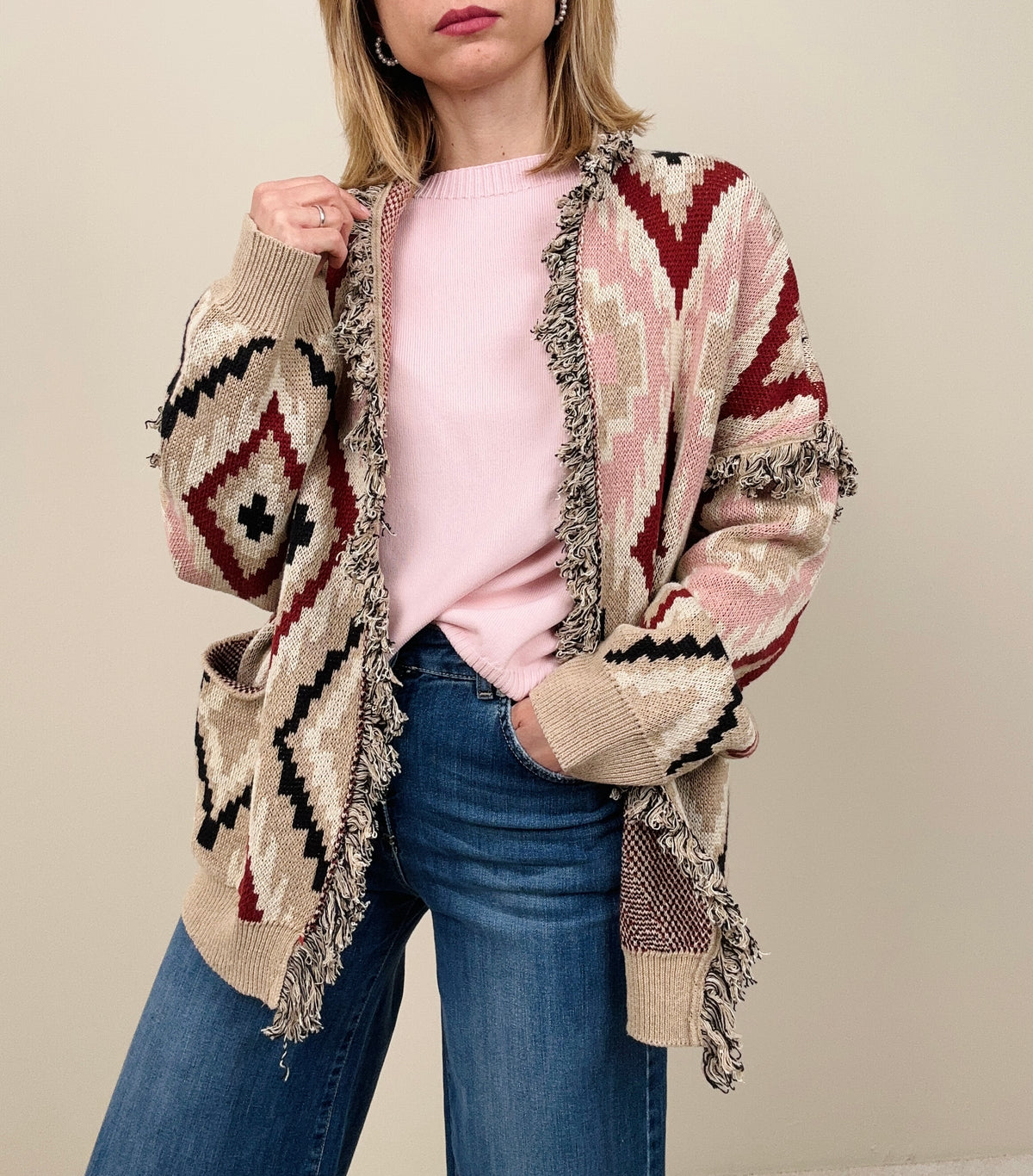Cardigan rombi all over (più colori)