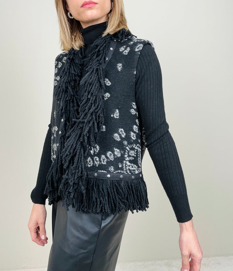 Gilet corto bandana con frange