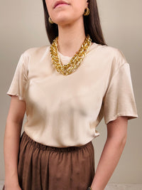 Blusa manica corta crema