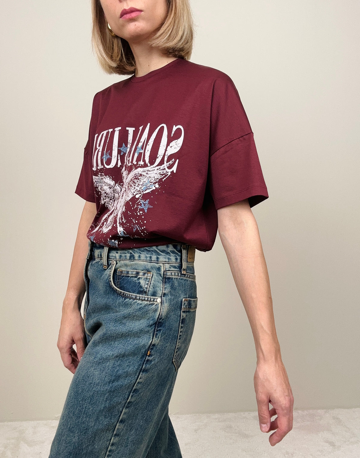 T-shirt bordeaux Soallure