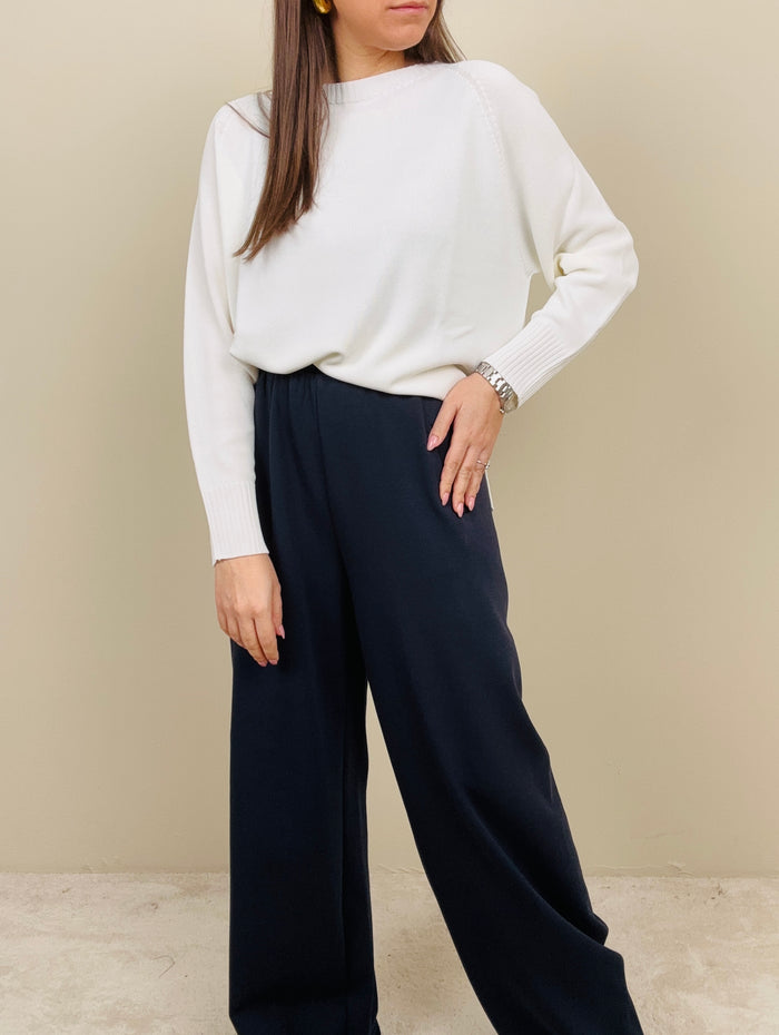 Pantalone flare blu