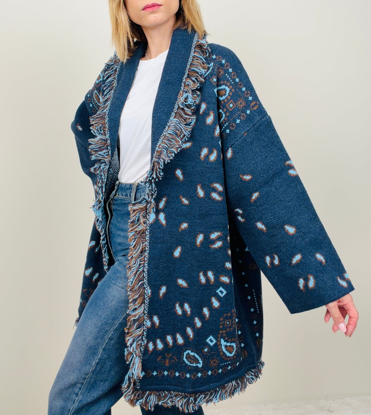 Cardigan bandana blu-azzurro