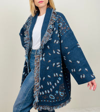 Cardigan bandana blu-azzurro