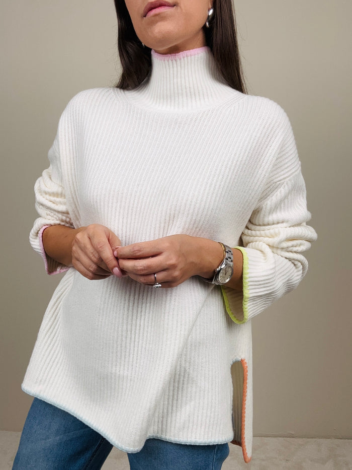 Maglione ricami avorio