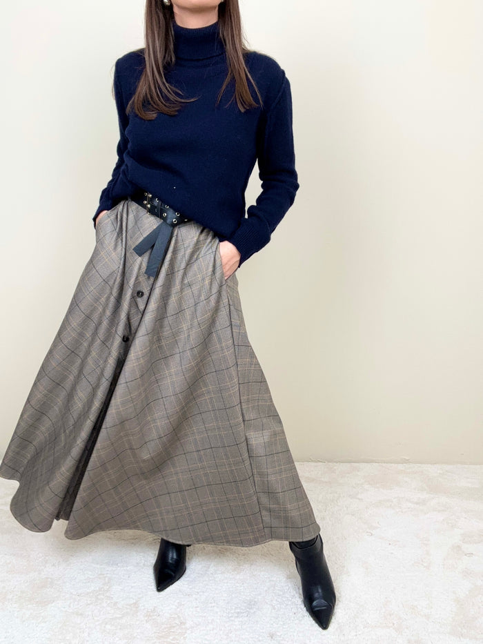 Gonna tartan grigio