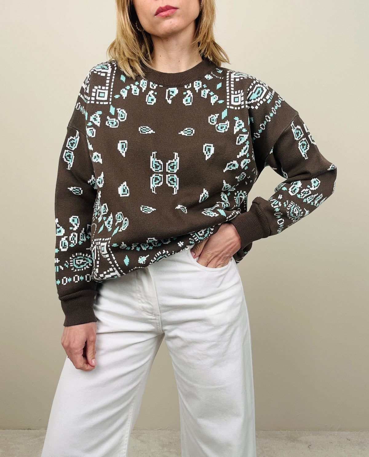 Maglioncino girocollo stampa bandana (più colori)