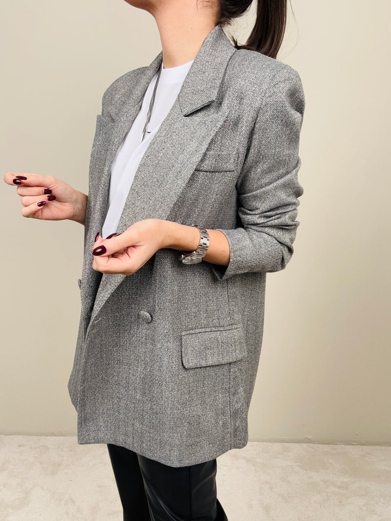 Blazer spinato grigio