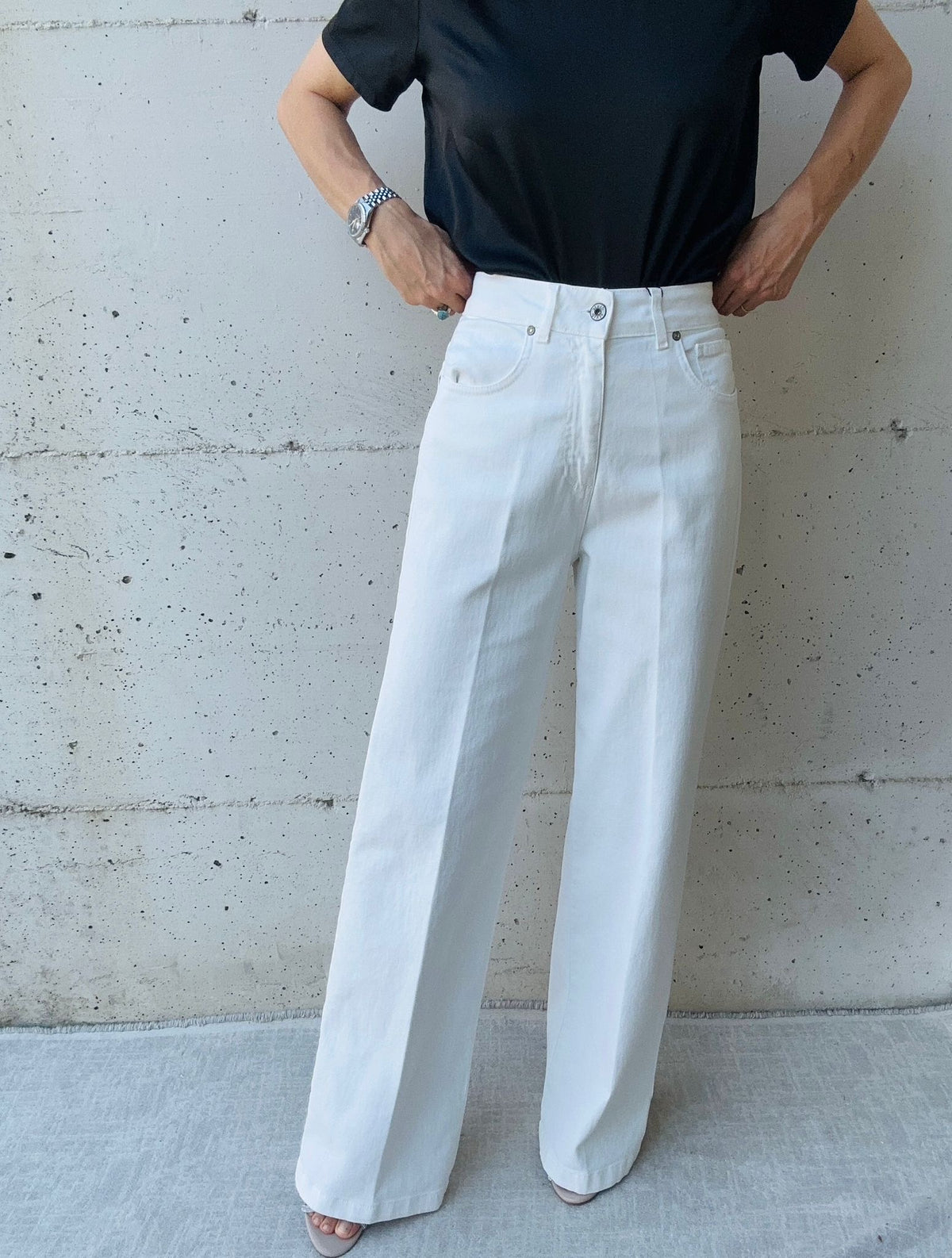 Jeans bianco wide leg