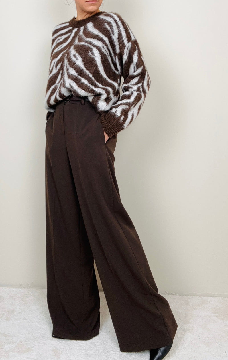 Pantalone cioccolato con cintura