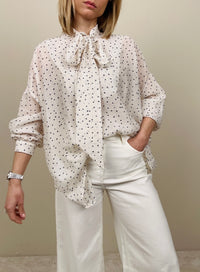 Camicia a pois blu