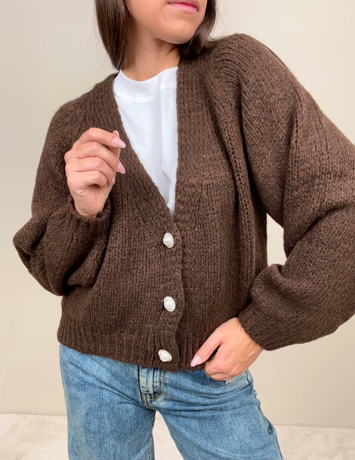 Cardigan bottoni gioiello (più colori)