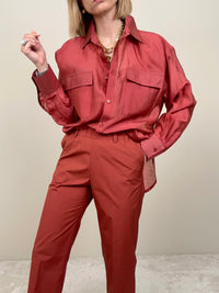 Pantalone in cotone ruggine