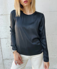 Blusa viscosa basic manica lunga (più colori)