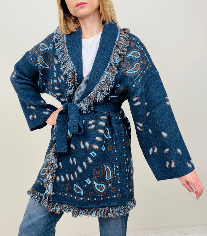 Cardigan bandana blu-azzurro