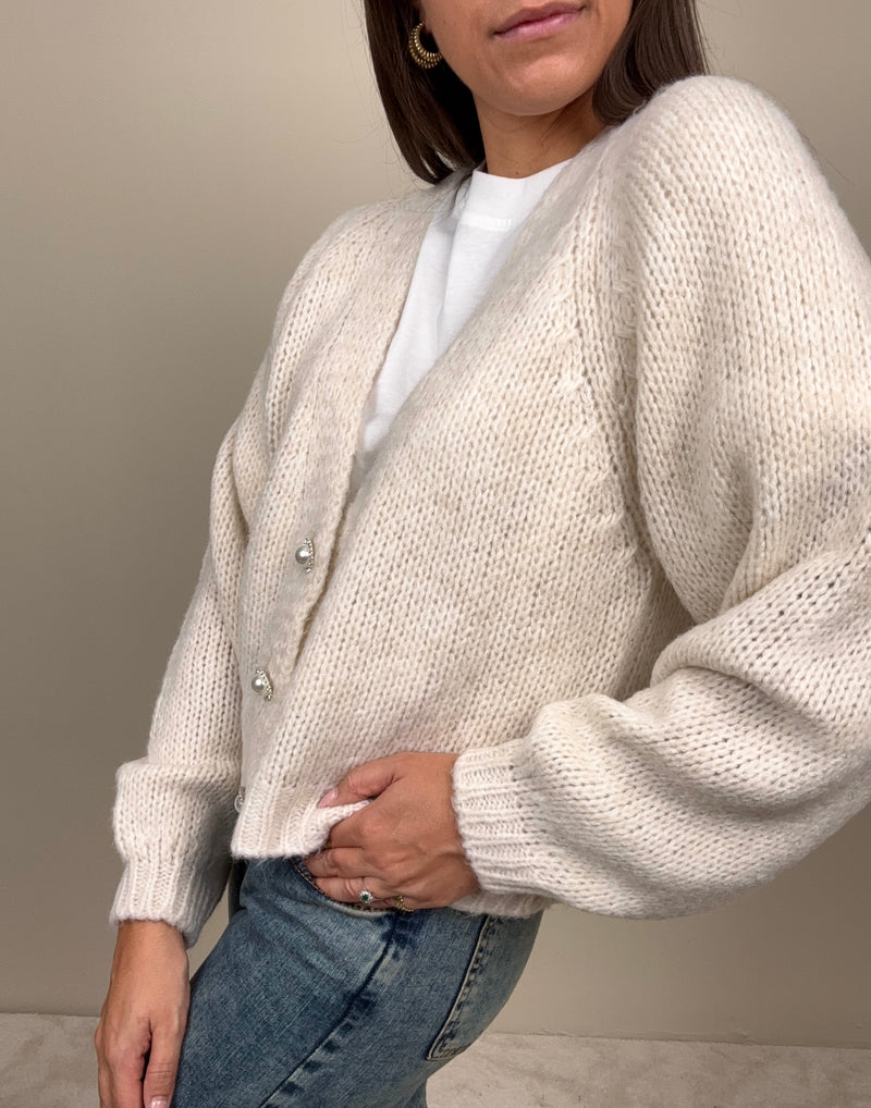 Cardigan bottoni gioiello (più colori)