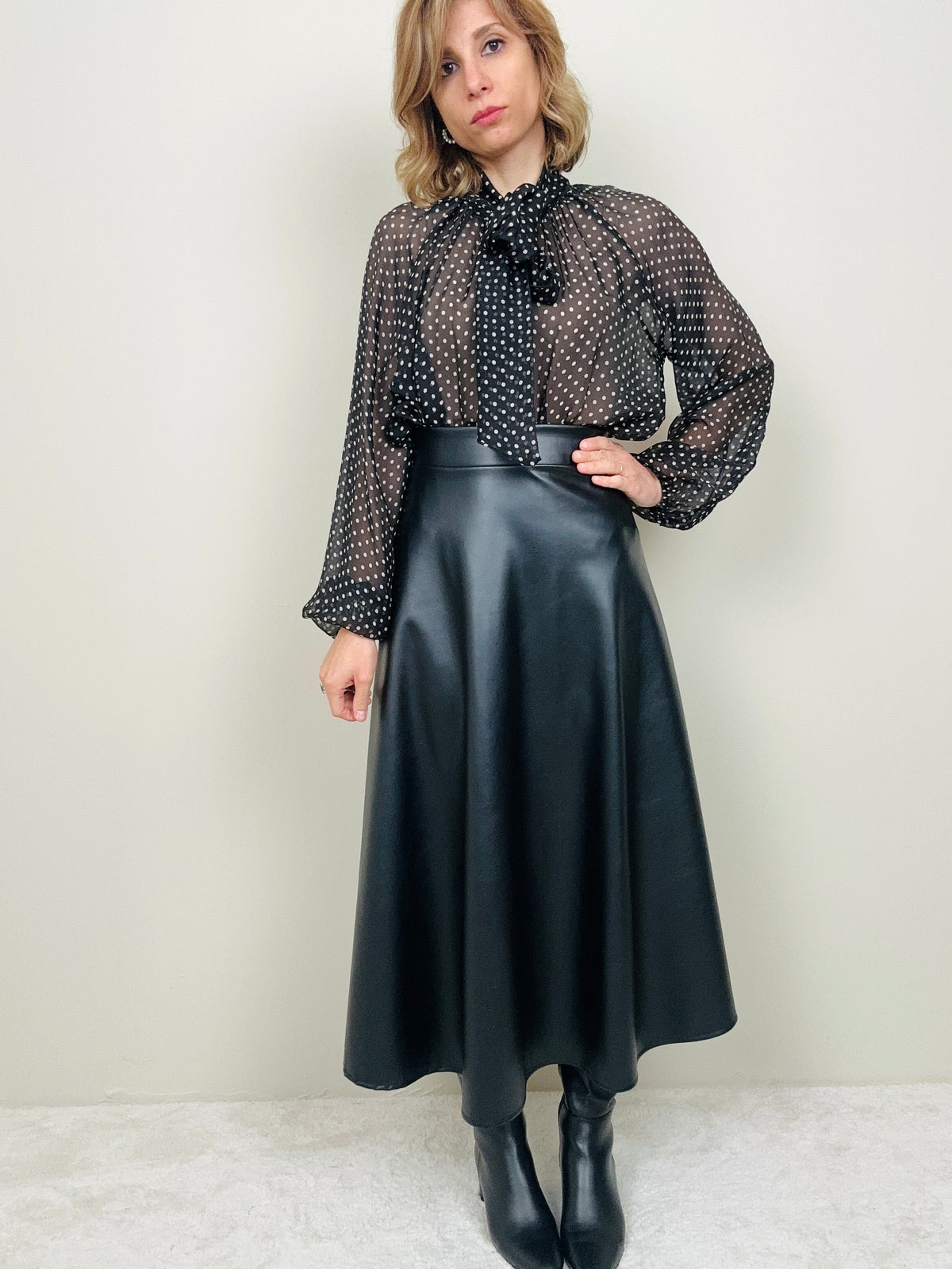 Gonna in ecopelle nera