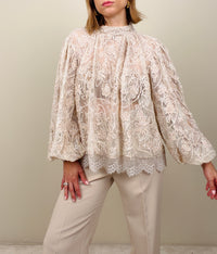 Camicia in pizzo burro