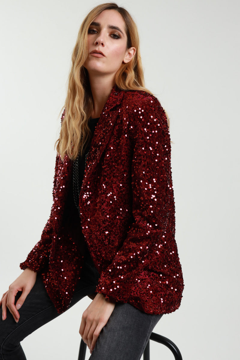 Giacca paillettes burgundy