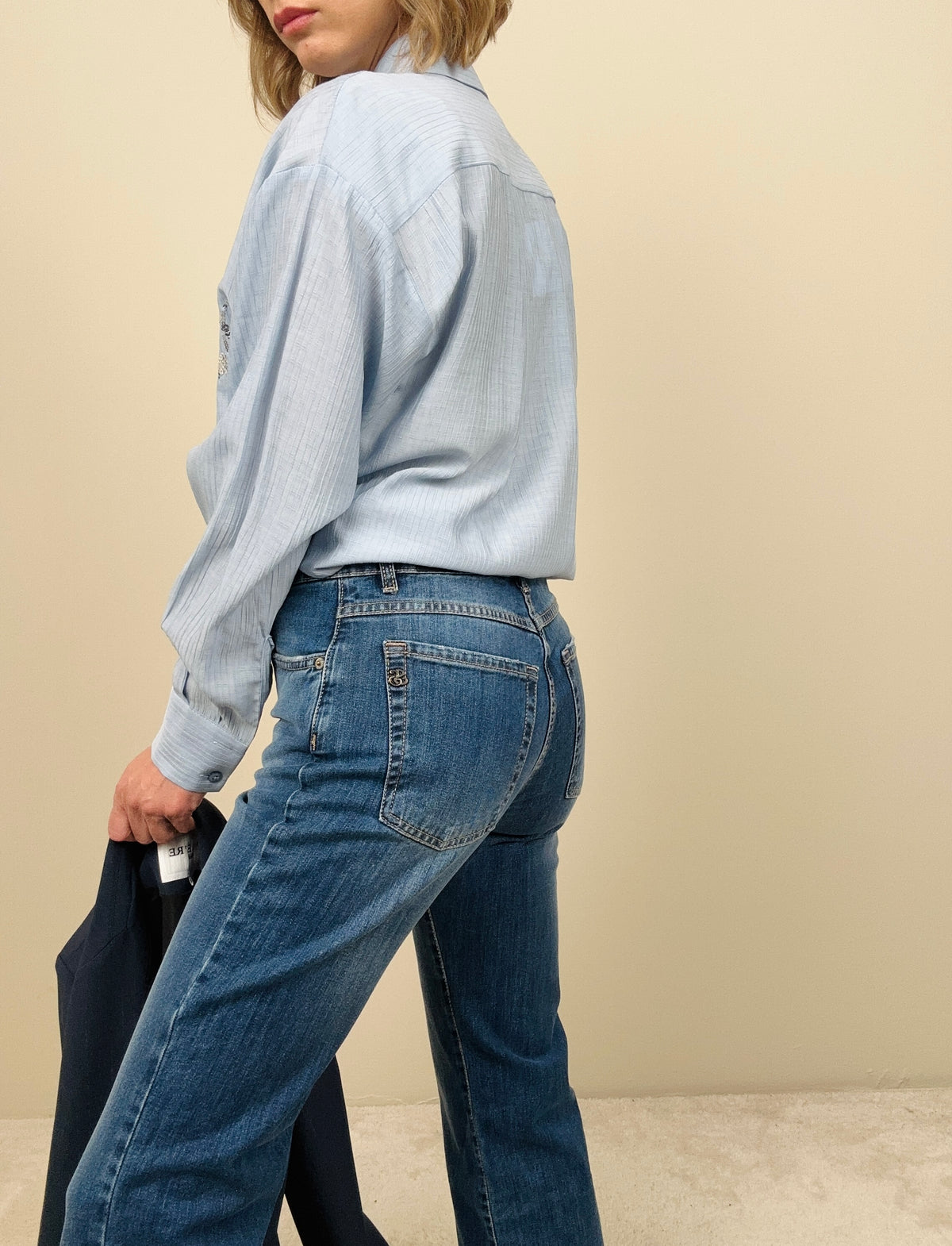 Jeans trombetta sfrangiato