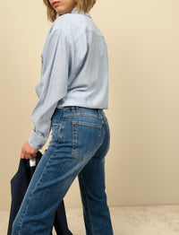 Jeans trombetta sfrangiato