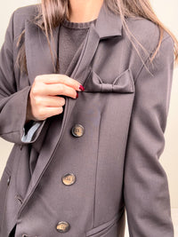 Blazer over con fiocchetto