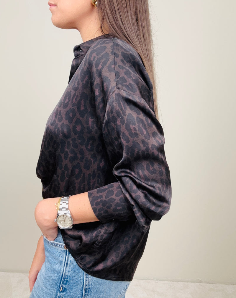 Camicia animalier cacao