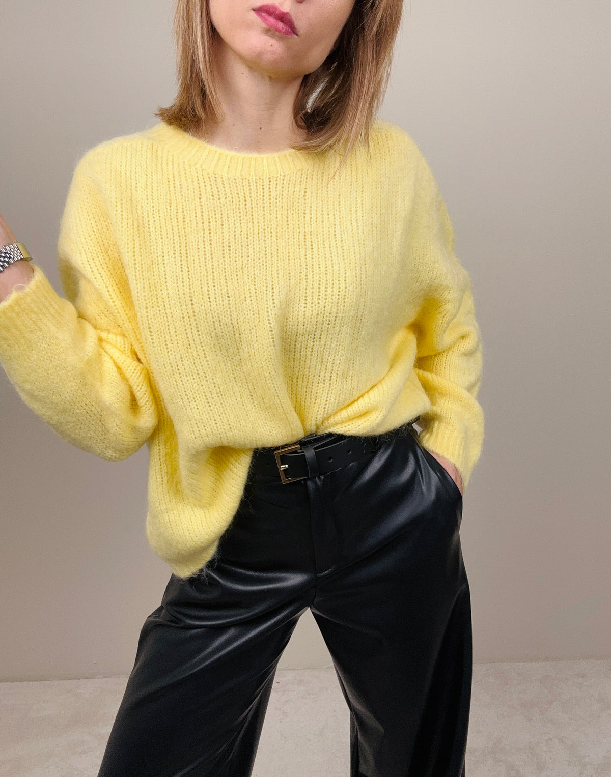 Maglione mohair giallo