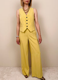 Completo pantaloni e gilet giallo