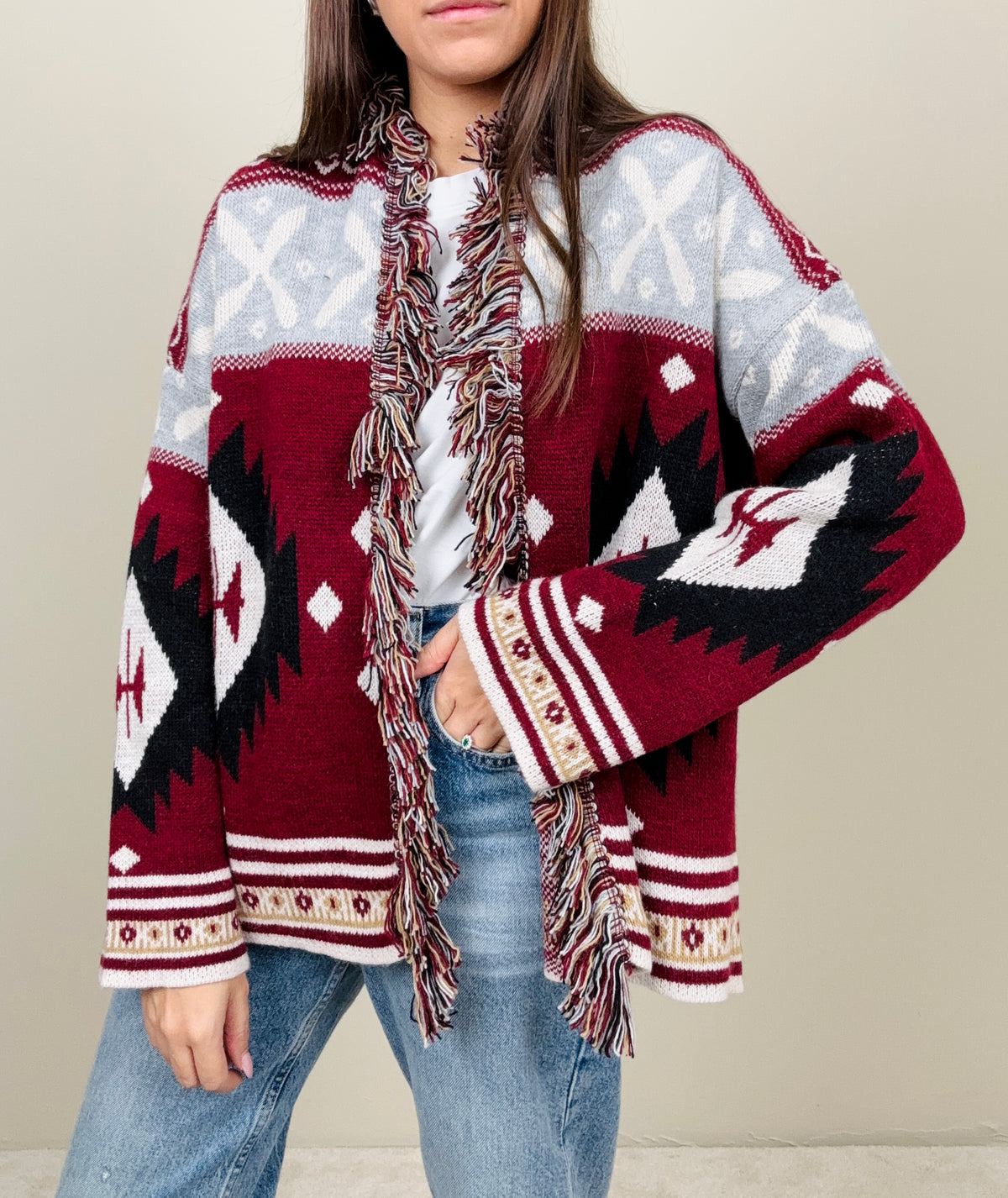 Cardigan fantasia etnica (più colori)