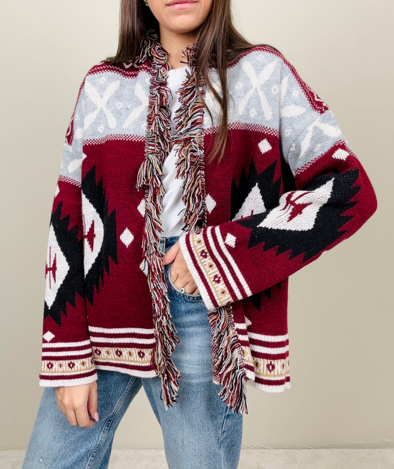 Cardigan fantasia etnica (più colori)