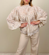 Camicia in pizzo burro