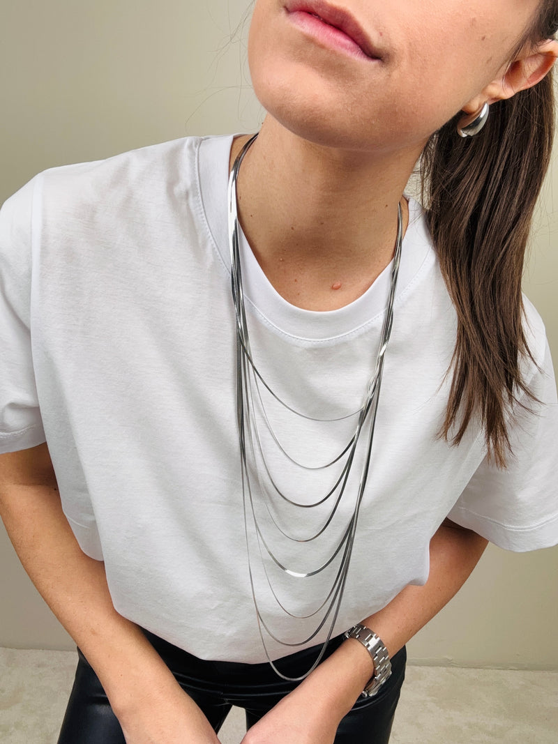 Collana multifilo argento