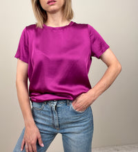 T-shirt in viscosa ciclamino