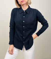Maglioncino shirt button nero