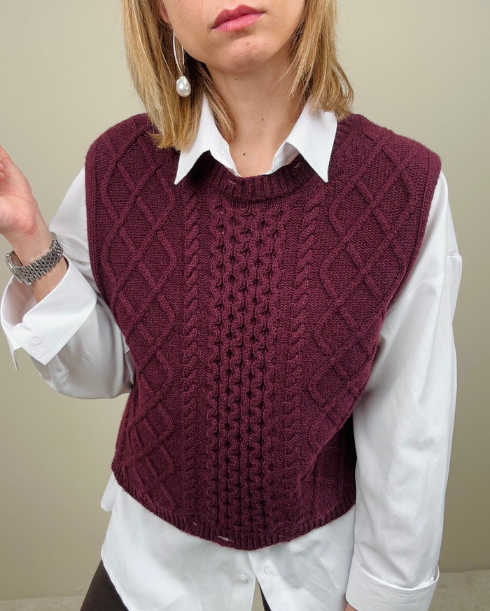 Gilet lavorato in maglia