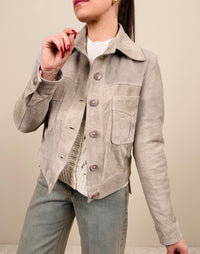 Giubbino in pelle tortora