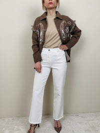 Pantalone in cotone sfrangiato