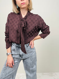 Camicia cioccolato con pois