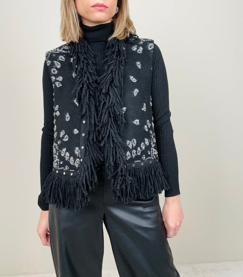 Gilet corto bandana con frange